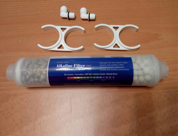 Natural Mineral Increasing PH+ Alkaline Water Filter Cartridge Replacement 10-inch Inline (Alkaline Calcite/Bio Ceramic/Tourmaline /Mineral Stone/ORP Ball) for Reverse Osmosis Drinking Water Filters - G-Water