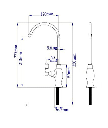 NSF Certification Lead-Free Water Filtration Reverse Osmosis Faucet Advanced RO Tap for Drinking, Kitchen Sink Cooking, Cleaning