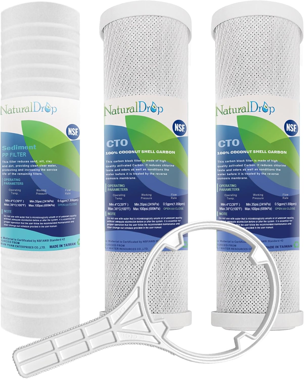 NSF Certified Reverse Osmosis RO Water Filters Replacement Universal 10 Inch Water Filter System Compatible