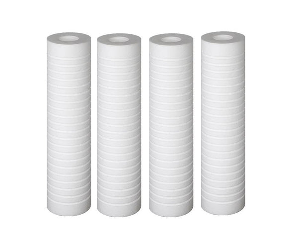 4 Packs 10" x 2.5" Grooved Sediment 5 Micron Water Filter Cartridge - G-Water